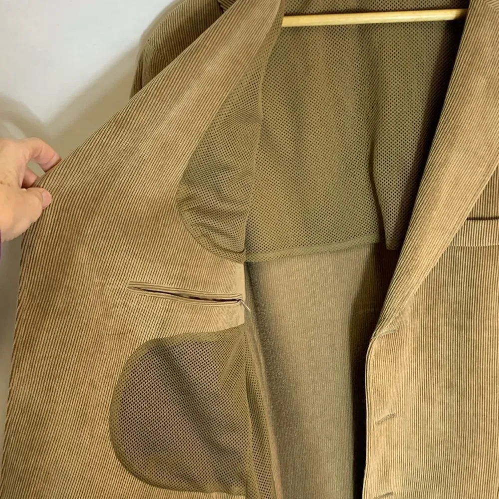 LaCrosse Men's Tan Corduroy 3 Button Front Classic Tailored Sport Coat Size 42L